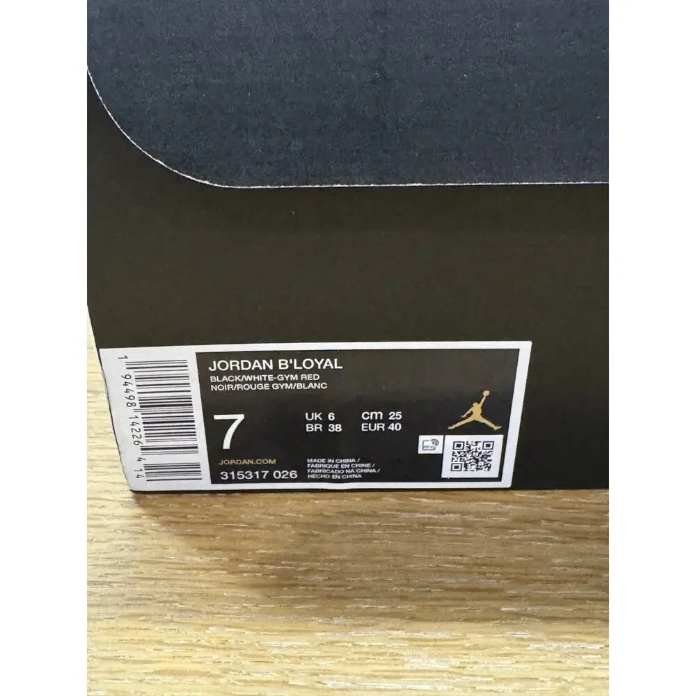 Size 7 - Air Jordan B'Loyal Black and Red in Box Light Wear